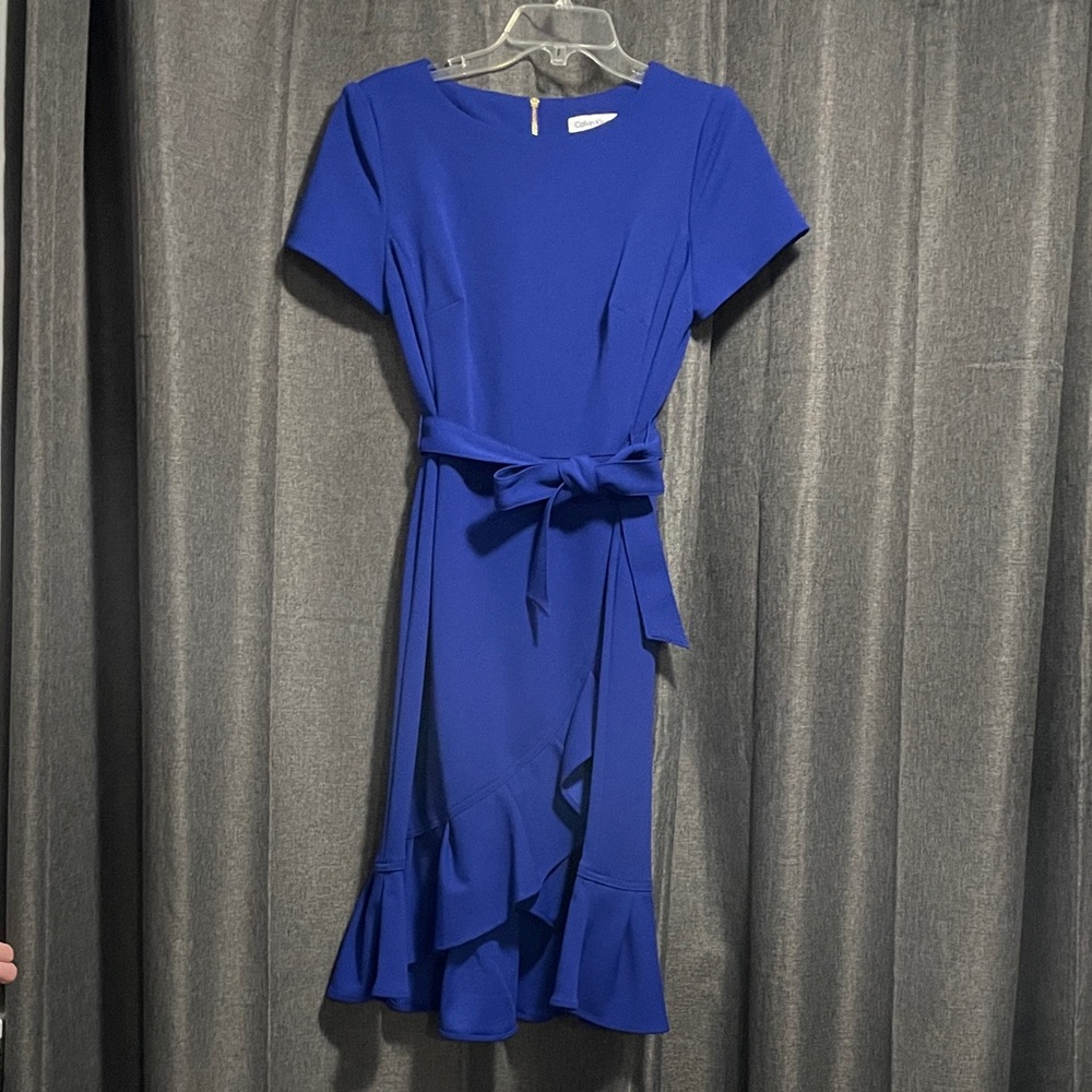Calvin Klein Royal Blue Asymmetrical Dress
